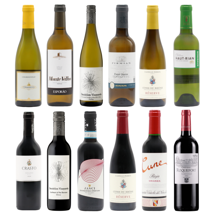Favourite Whites & Reds Twelve HALVES (12×37.5cl)