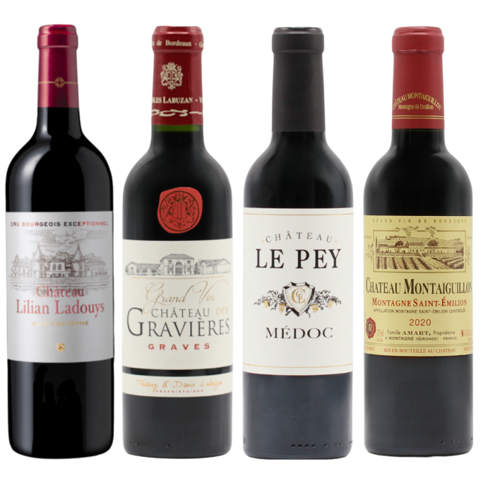 Mixed Case of Bordeaux Blends HALVES (4x37.5cl)