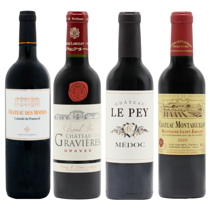 Mixed Case of Bordeaux Blends HALVES (4x37.5cl)