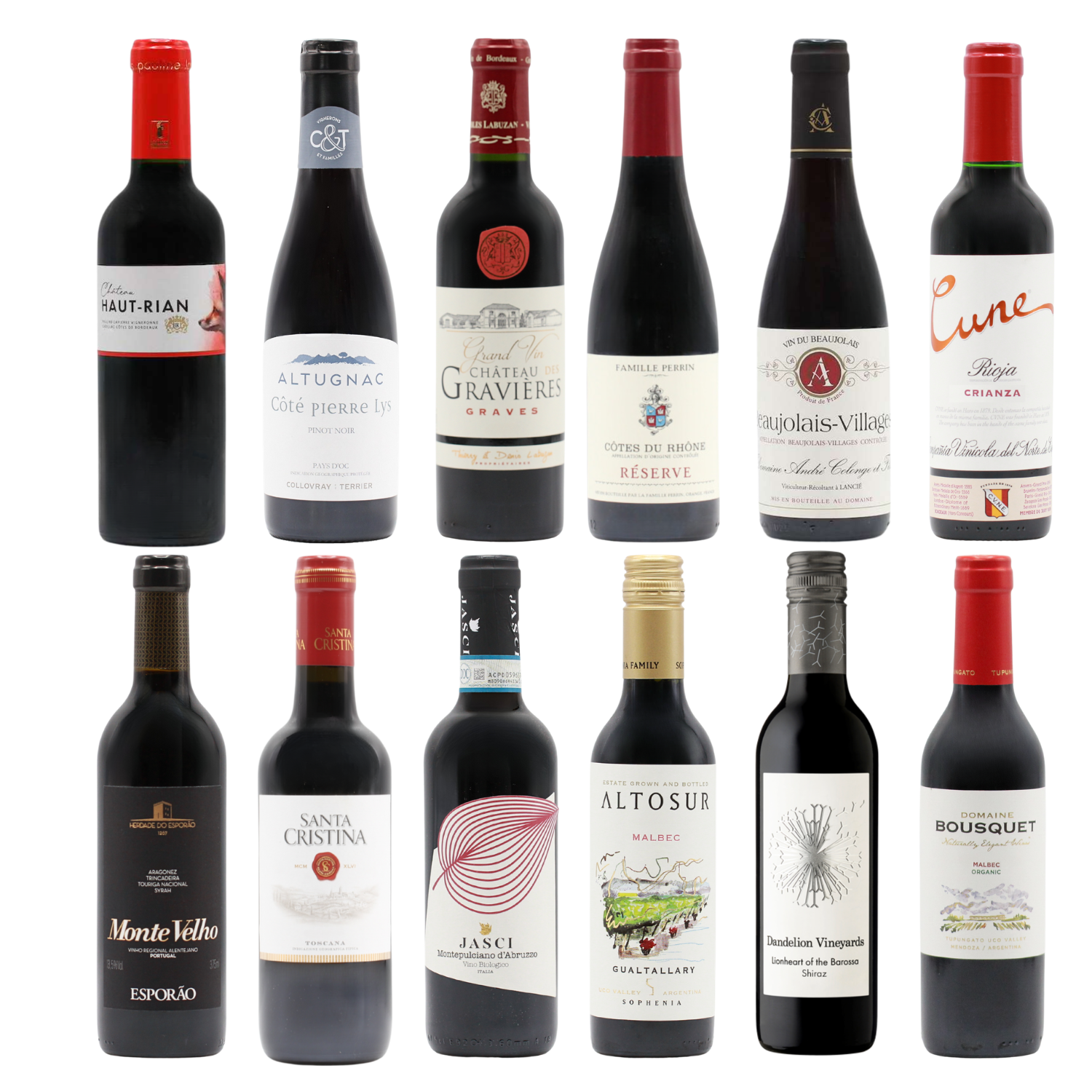 Favourite Reds Twelve HALVES (12×37.5cl)